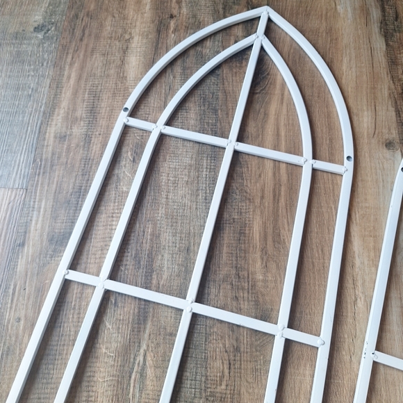 White Metal Window Frame Wall Decor Set Of 2 - Picture 8 of 10